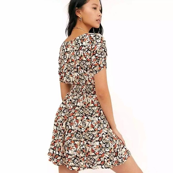 Free People Forget Me Not Floral Smocked Mini Dress - Picture 2 of 12